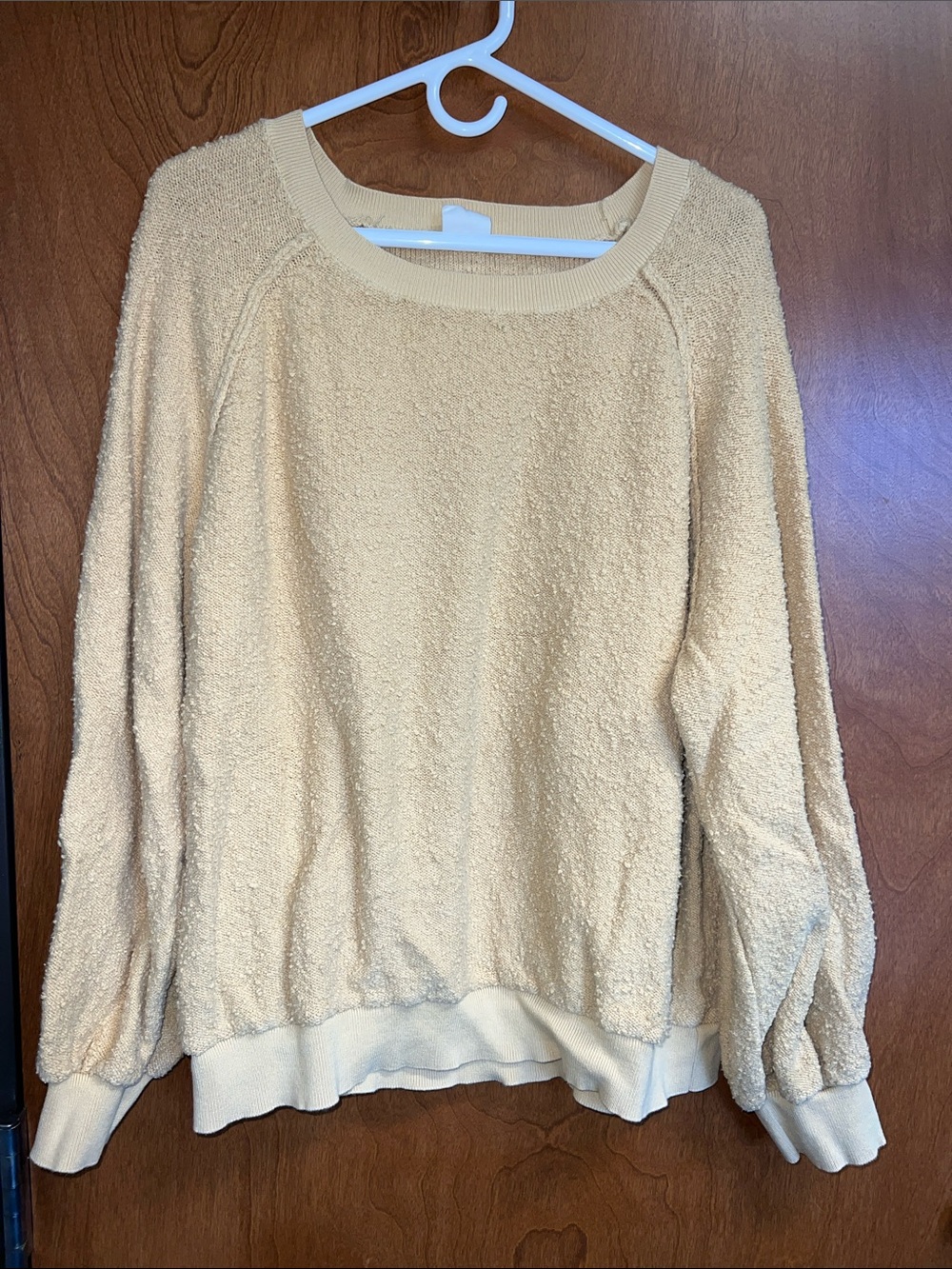 By Together Cream Bouclé Crewneck Sweater Size L